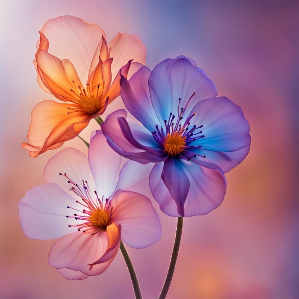 Translucent flowers  by @Squeezer