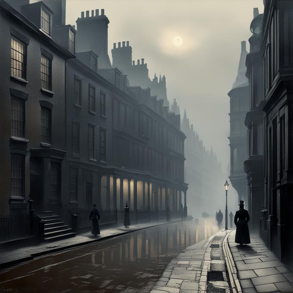 1880s misty London street - AI Generated Artwork - NightCafe Creator