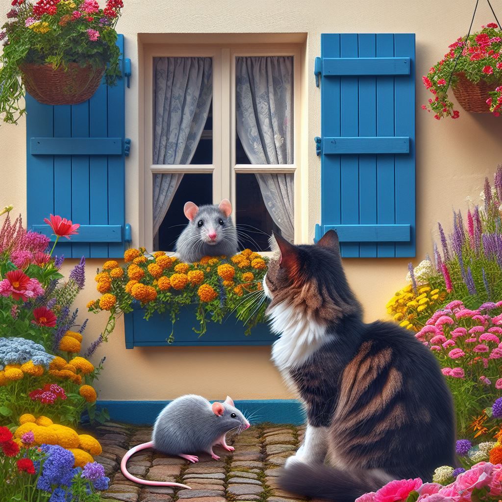 La souris et le chat.