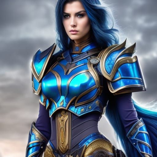 fantasy intricate blue armor portrait, concept art, 16k resolution ...