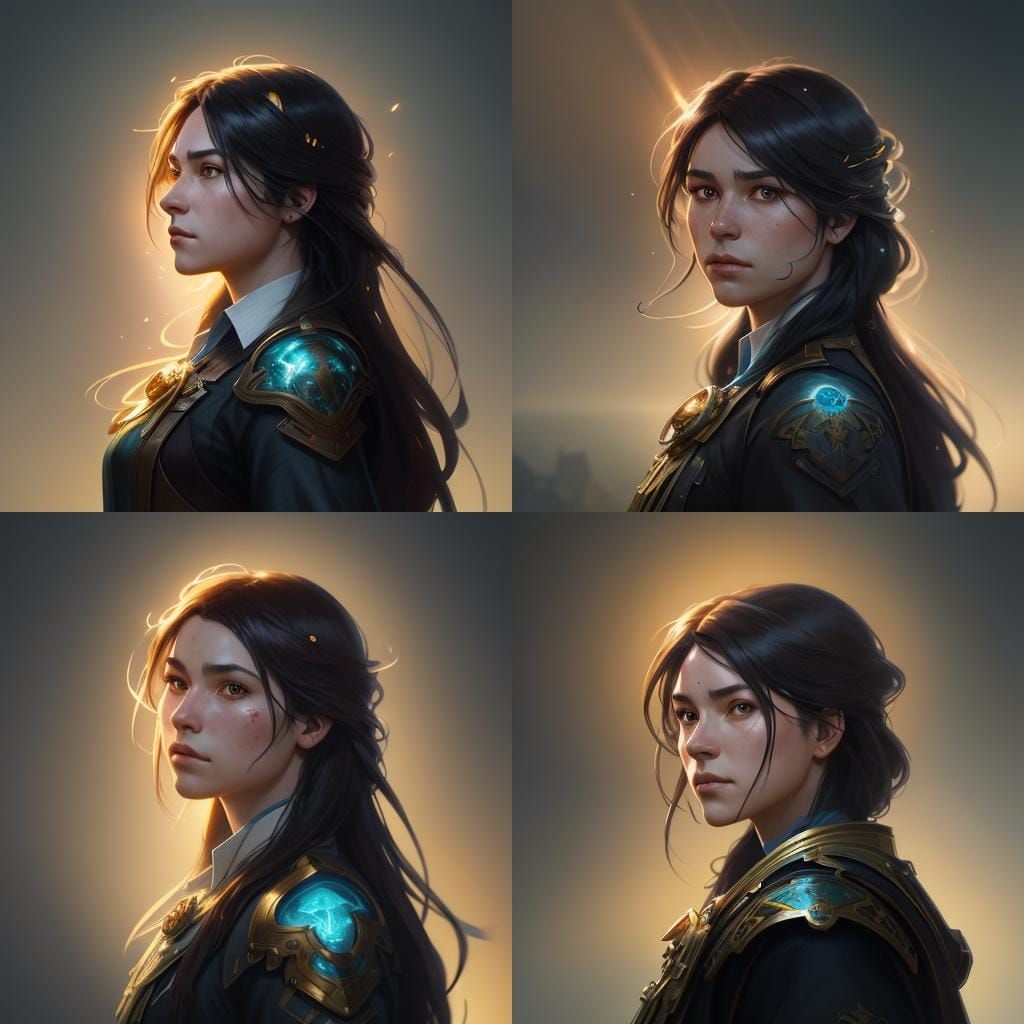Detailed Portrait with Dynamic Lighting as Splash Art