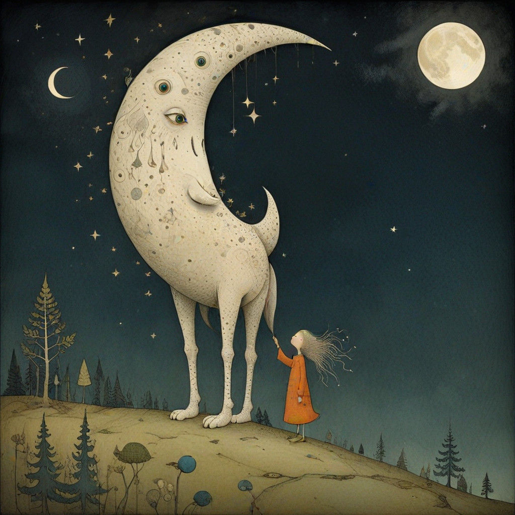 By the moon I travel  by @BunnyFooFoo