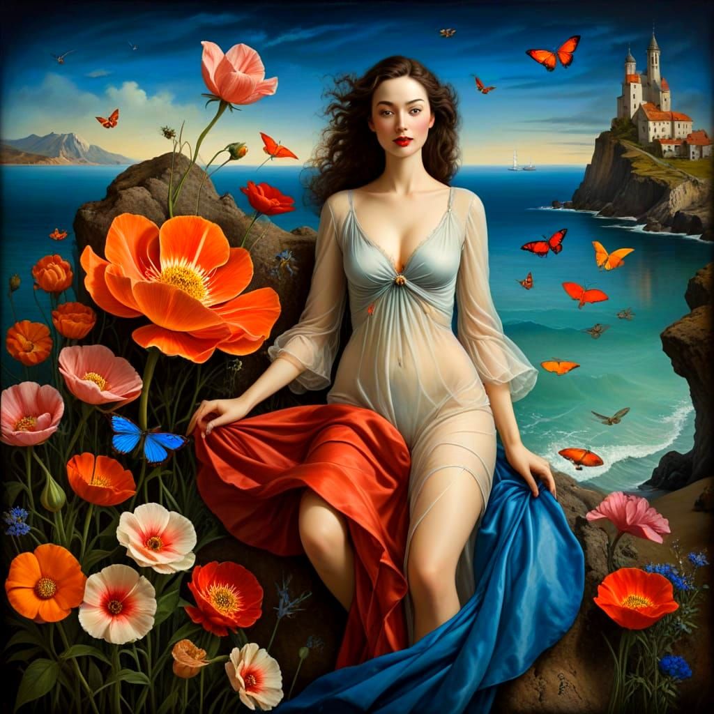 Vibrant Ladies in Dreamlike Settings