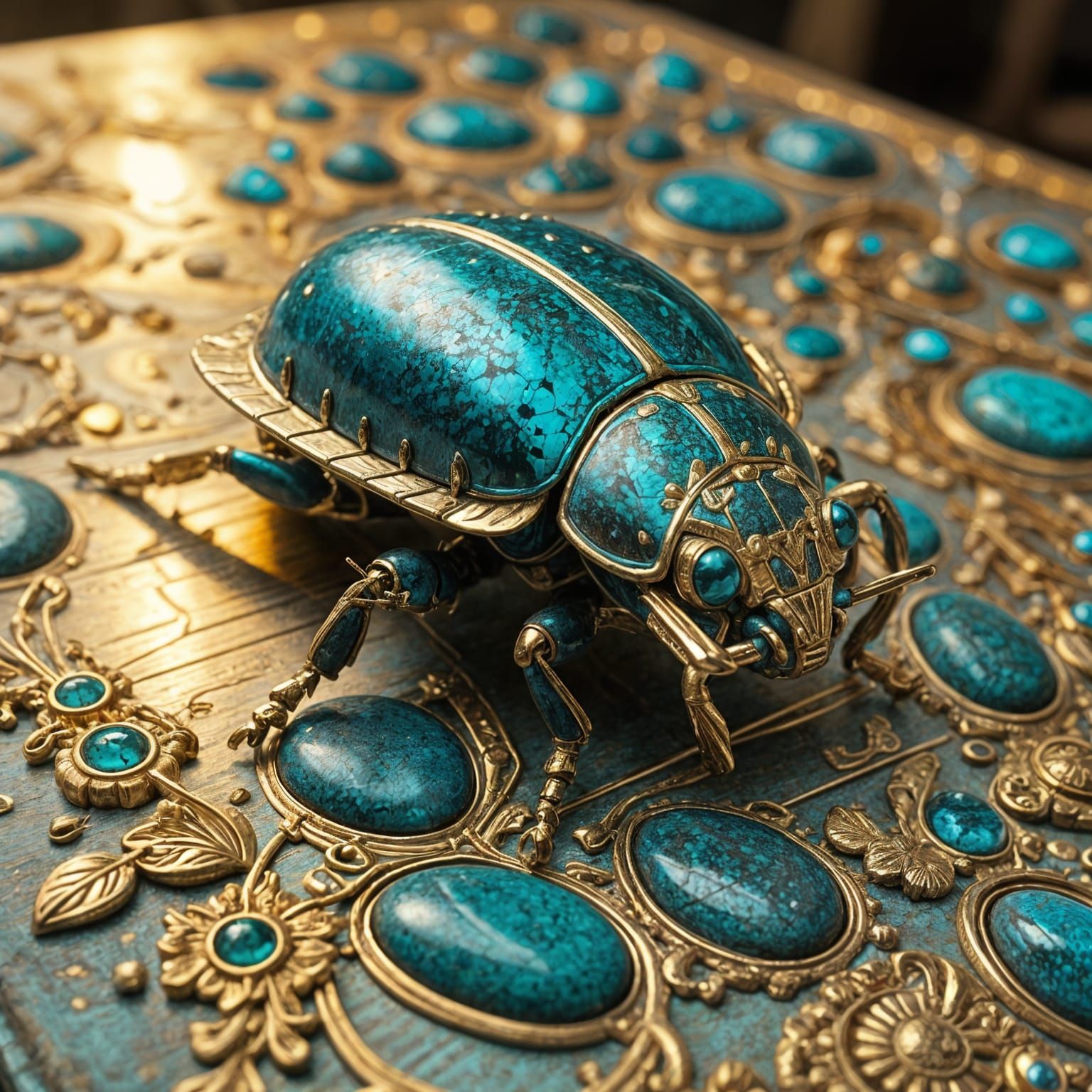 A Beetle Made from Turquoise  by @Antinomy