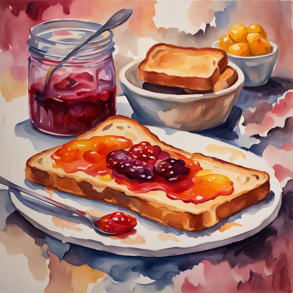 Toast and jam
  by @Mikeydred