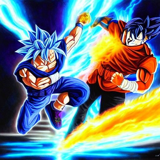 Ultra Instinct Goku vs Taco Cat - AI Generated Artwork - NightCafe Creator