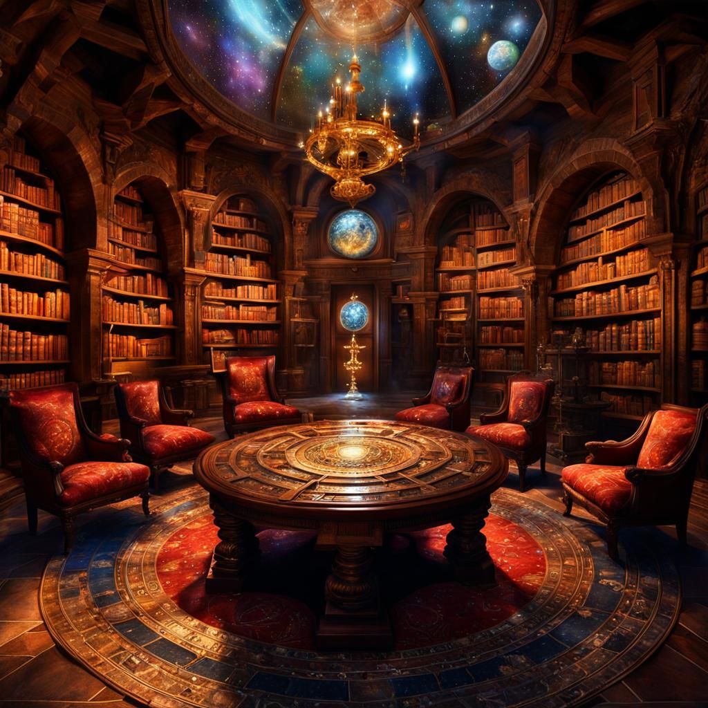 The Astronomers Guild Library  by @somniamea