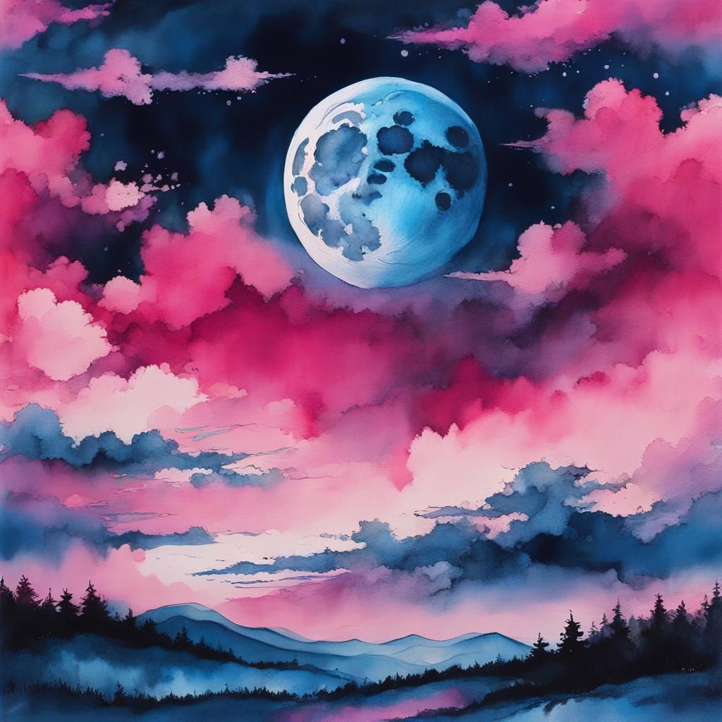 A moon at twilight   by @Yourf_______nightmare