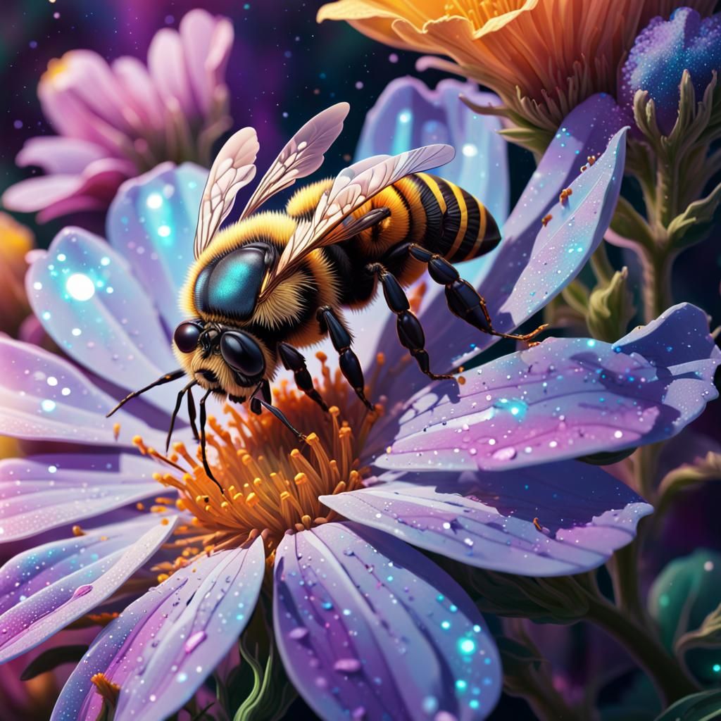  Bee in a flower.   by @Suz