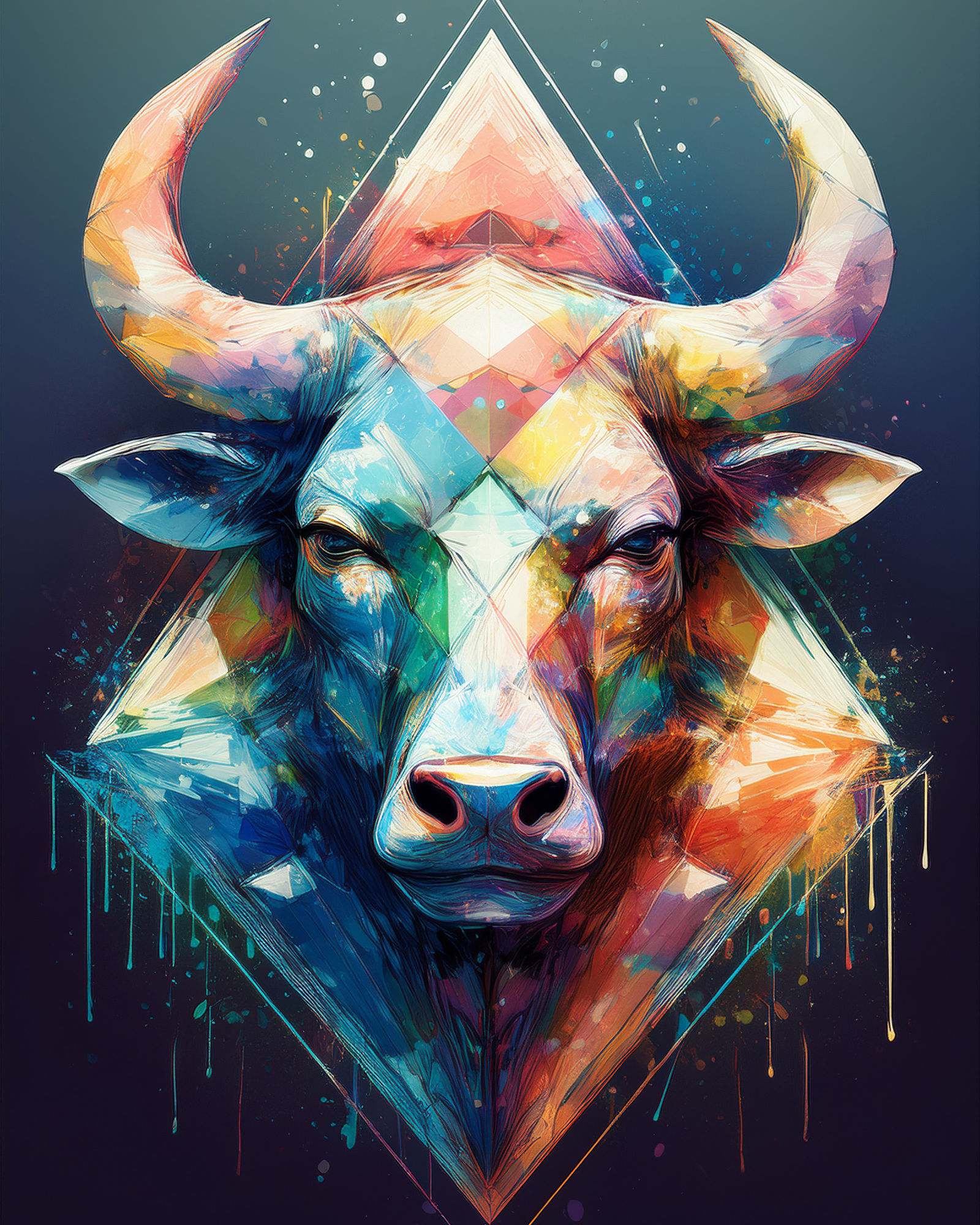 Vibrant bull's head