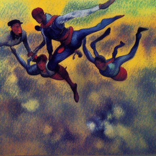 Skydivers jumping from airplanes Air Force Camille Pissarro ...