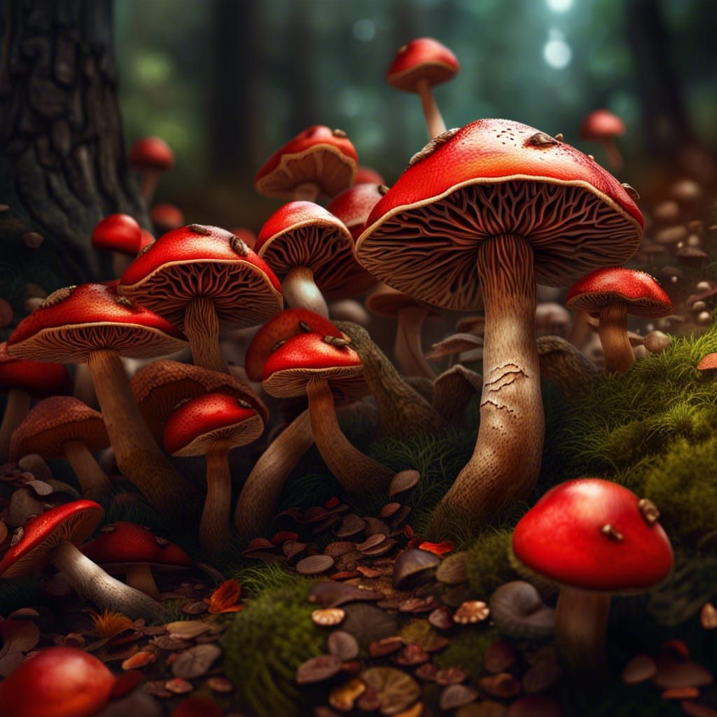 Mushrooms - AI Generated Artwork - NightCafe Creator