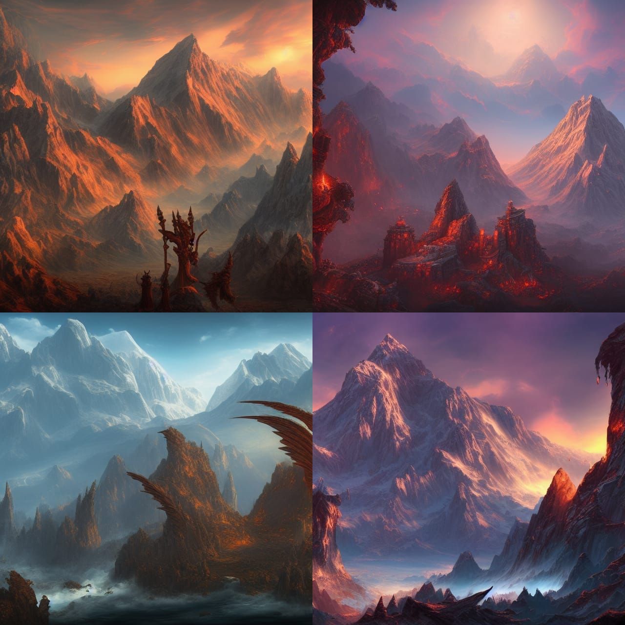 Mount Olympus, home of the gods; [detailed matte painting, deep color ...