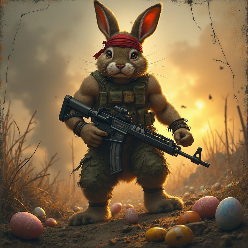 Rambo Rabbit - Tough Easter Bunny “He’s seen 30 Easters… and this is ...