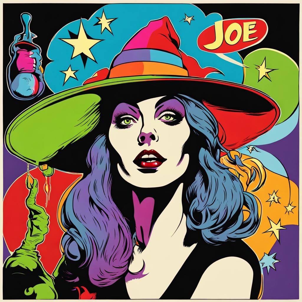 joe light, witch, pop art, color - AI Generated Artwork - NightCafe Creator