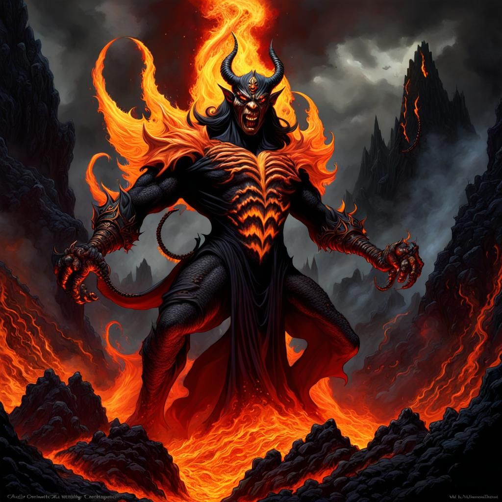 Flaming Demon 1 - AI Generated Artwork - NightCafe Creator