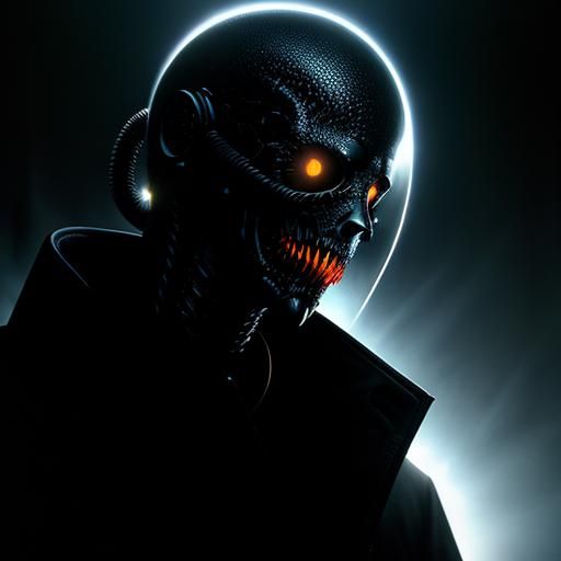 hyperrealism Jim Burns horror digital art volumetric lightin...