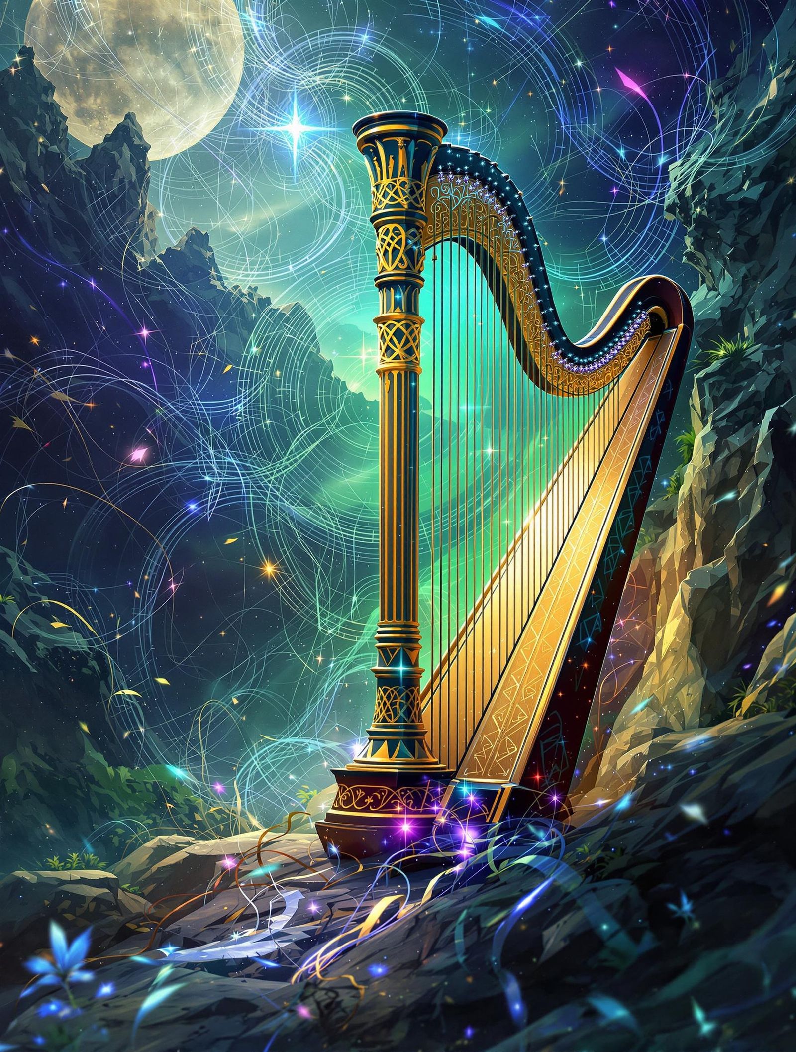 Magic Celtic harp