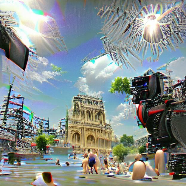 8K 3D Paris on a hot summers day