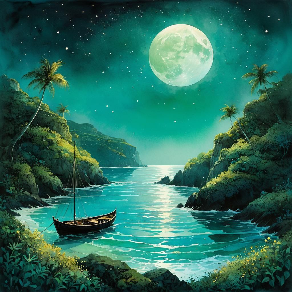 Serene Moonscape  by @Dulcineia