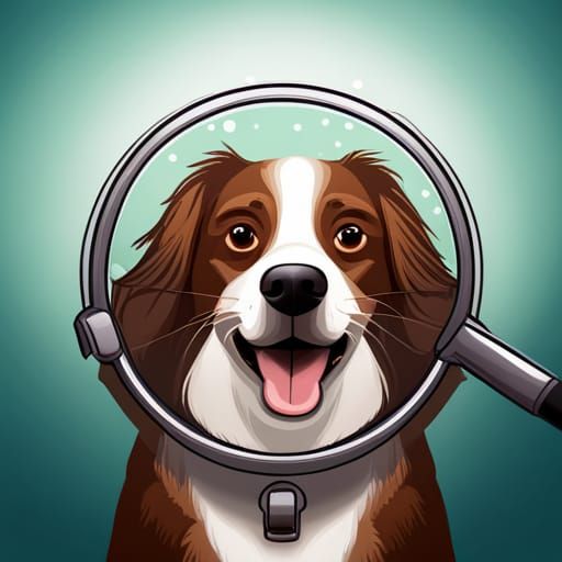 Dog getting a wash. Doggy parlour business logo. Circular de...