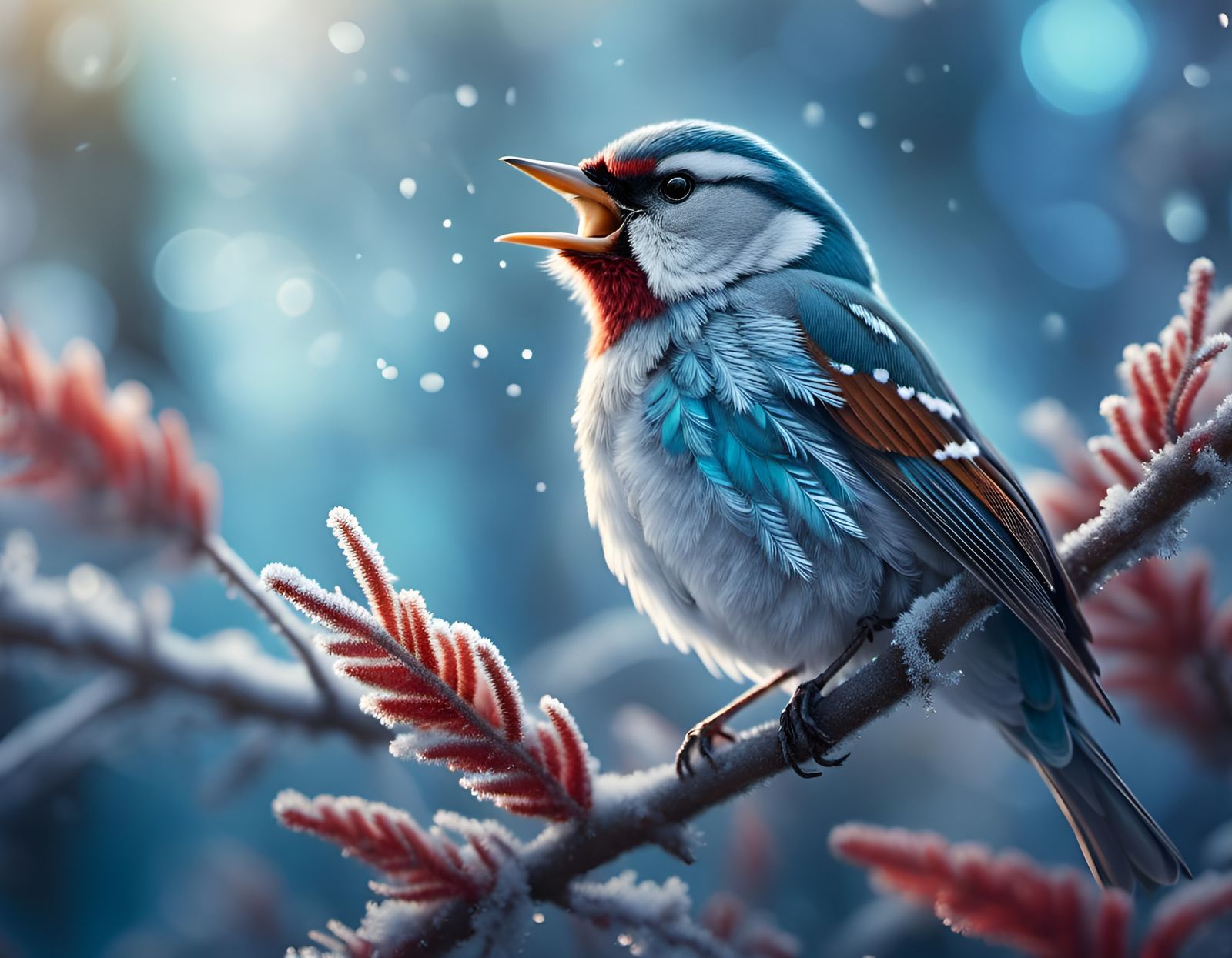 Winter songbird  by @Edana