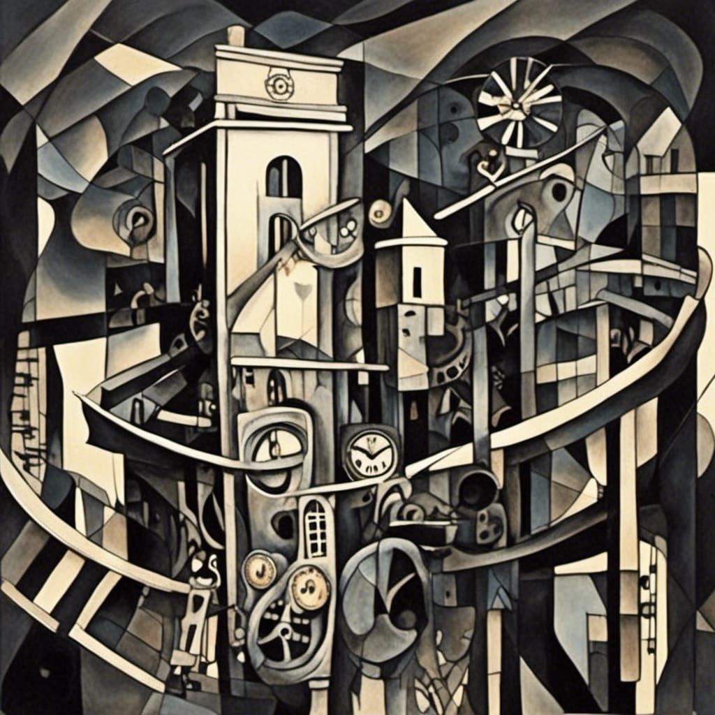 <lora:Nightmare Engine:1.0> Cubism Clocktower