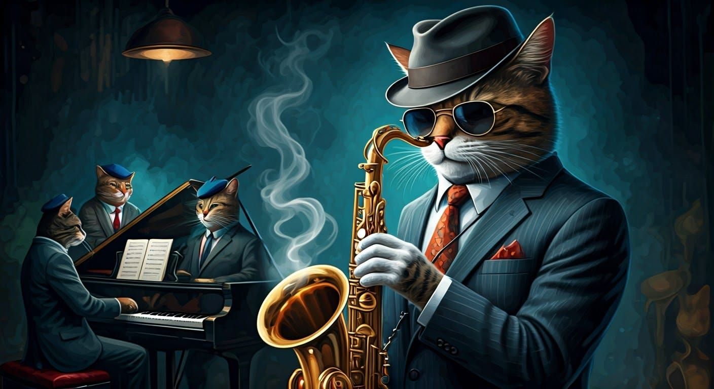 A cool cat and his band