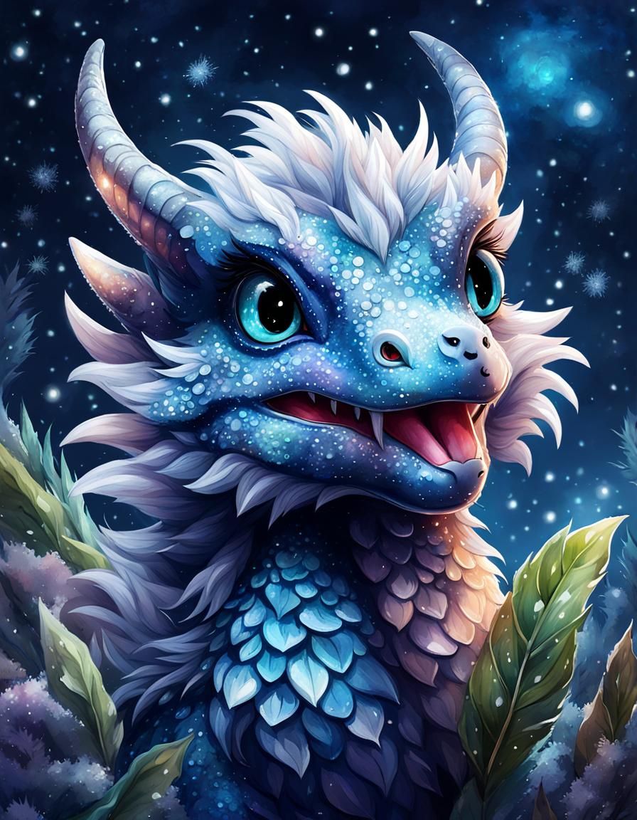 Blue Moon Dragon - AI Generated Artwork - NightCafe Creator