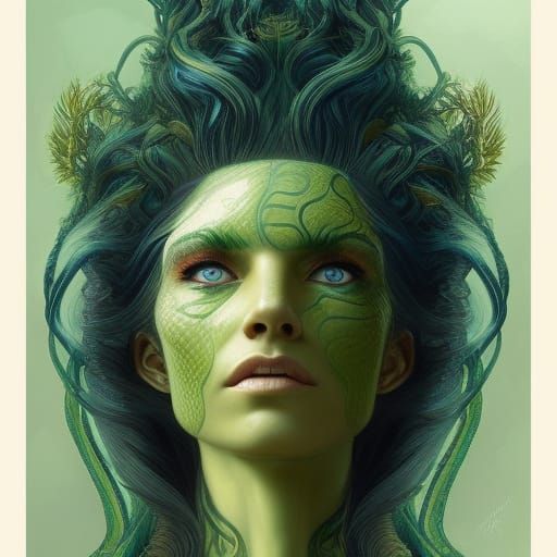 Modern Medusa 💚 - AI Generated Artwork - NightCafe Creator