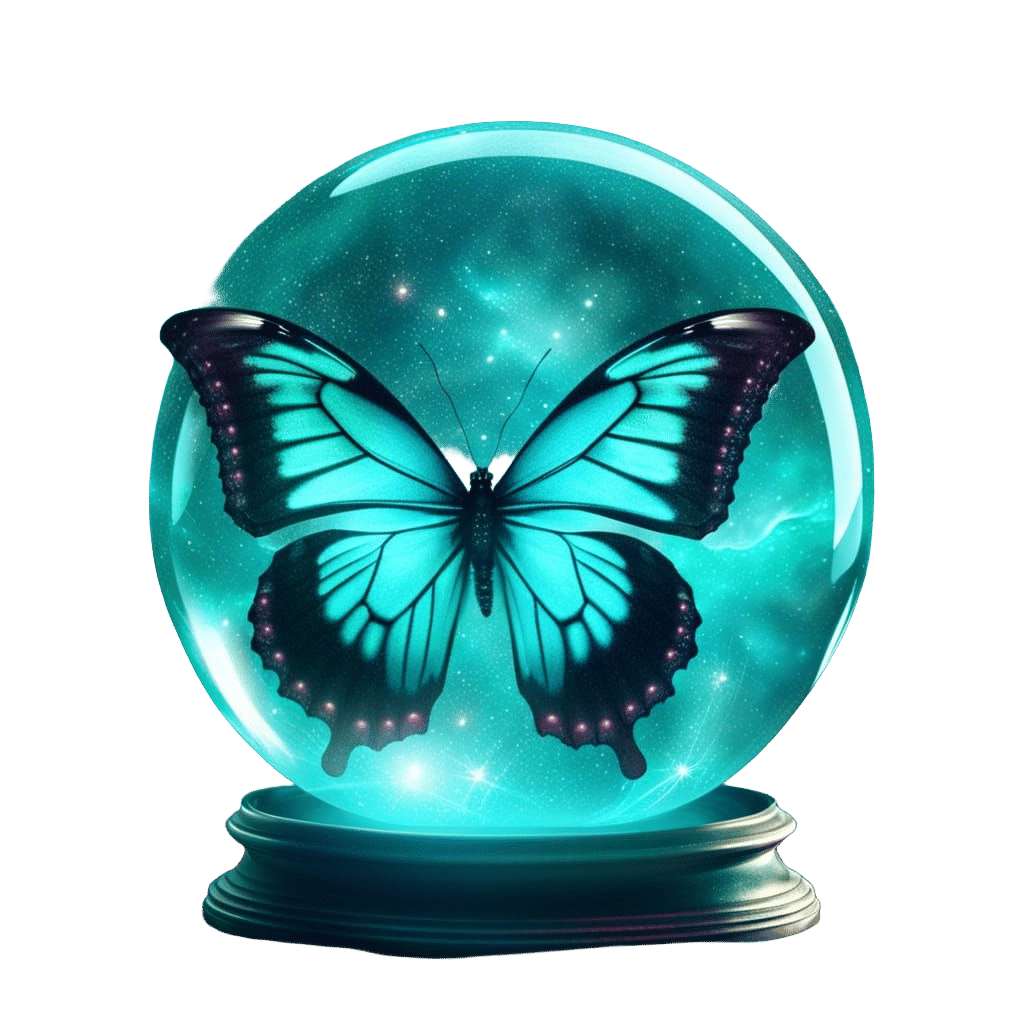 butterfly in a crystal ball