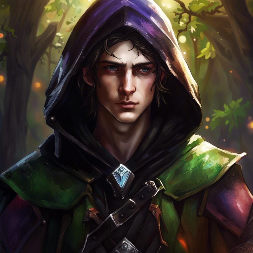 male youthful elf with black eyes - AI Generated Artwork - NightCafe ...