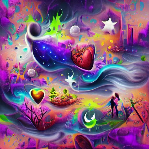 Cosmic toxic Hearts - AI Generated Artwork - NightCafe Creator