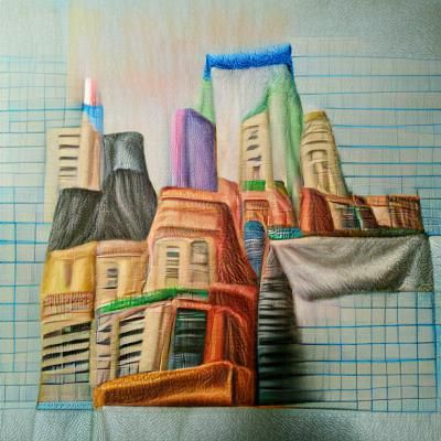color pencil simplistic cityscape