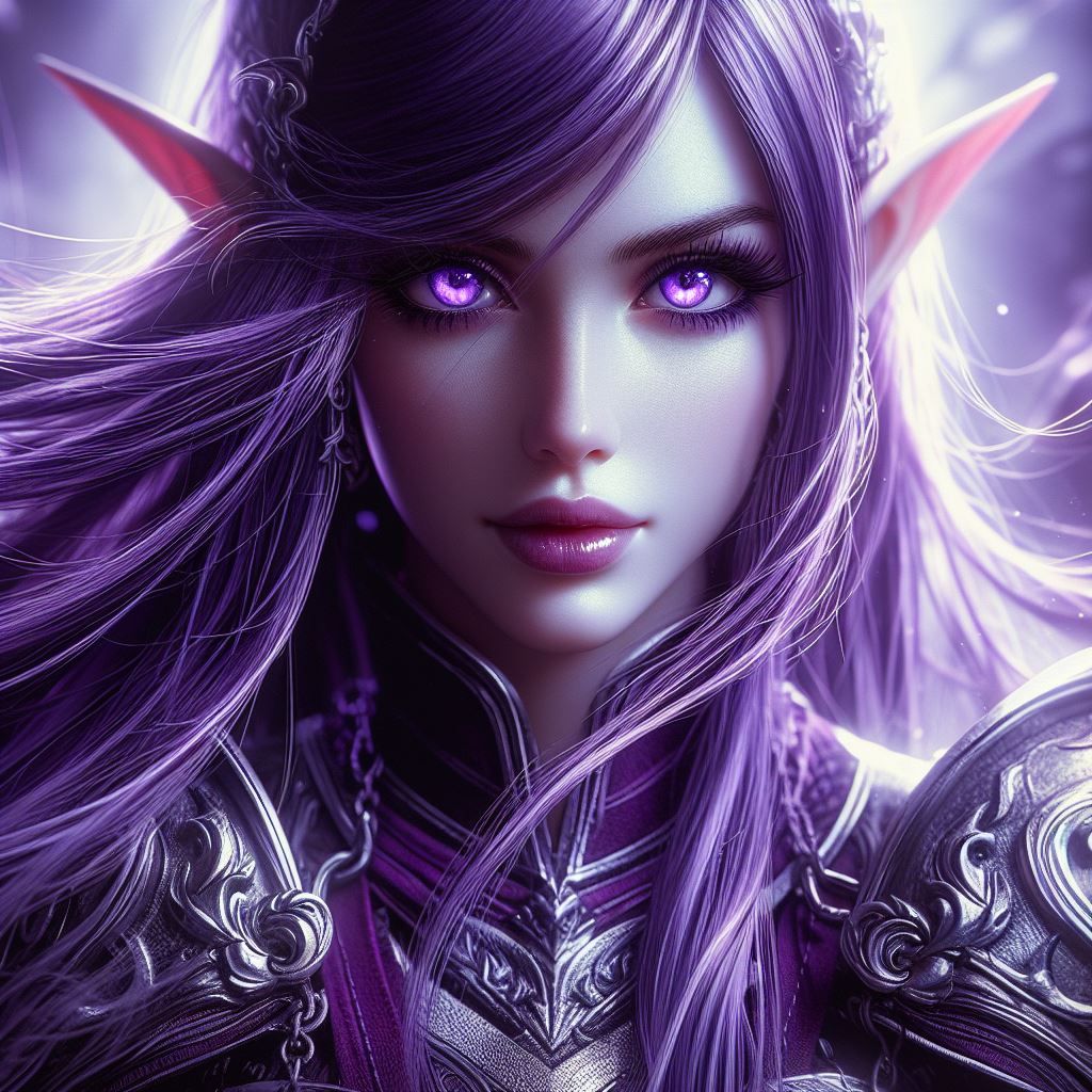 Purple Close Hair Blowing 04