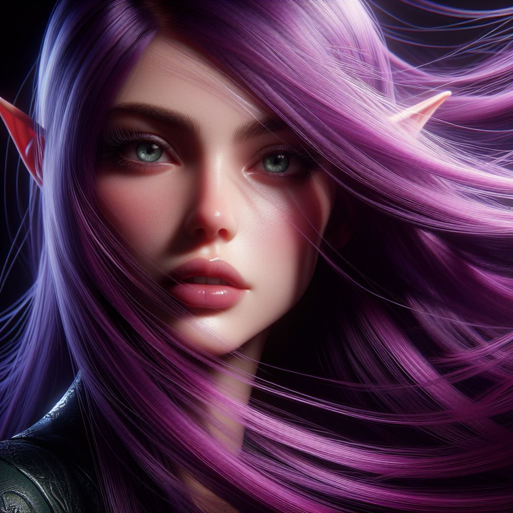 Purple Close Hair Blowing 10