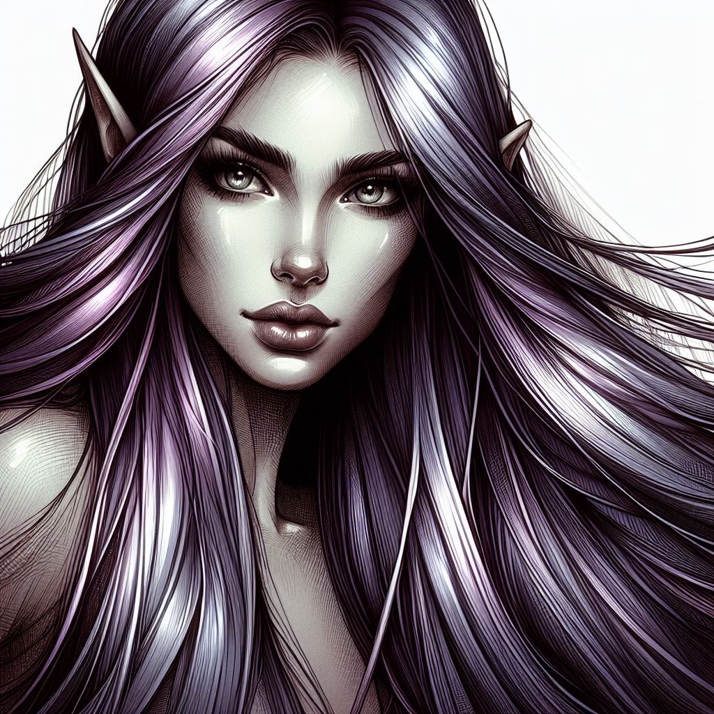 Purple Close Hair Blowing 03