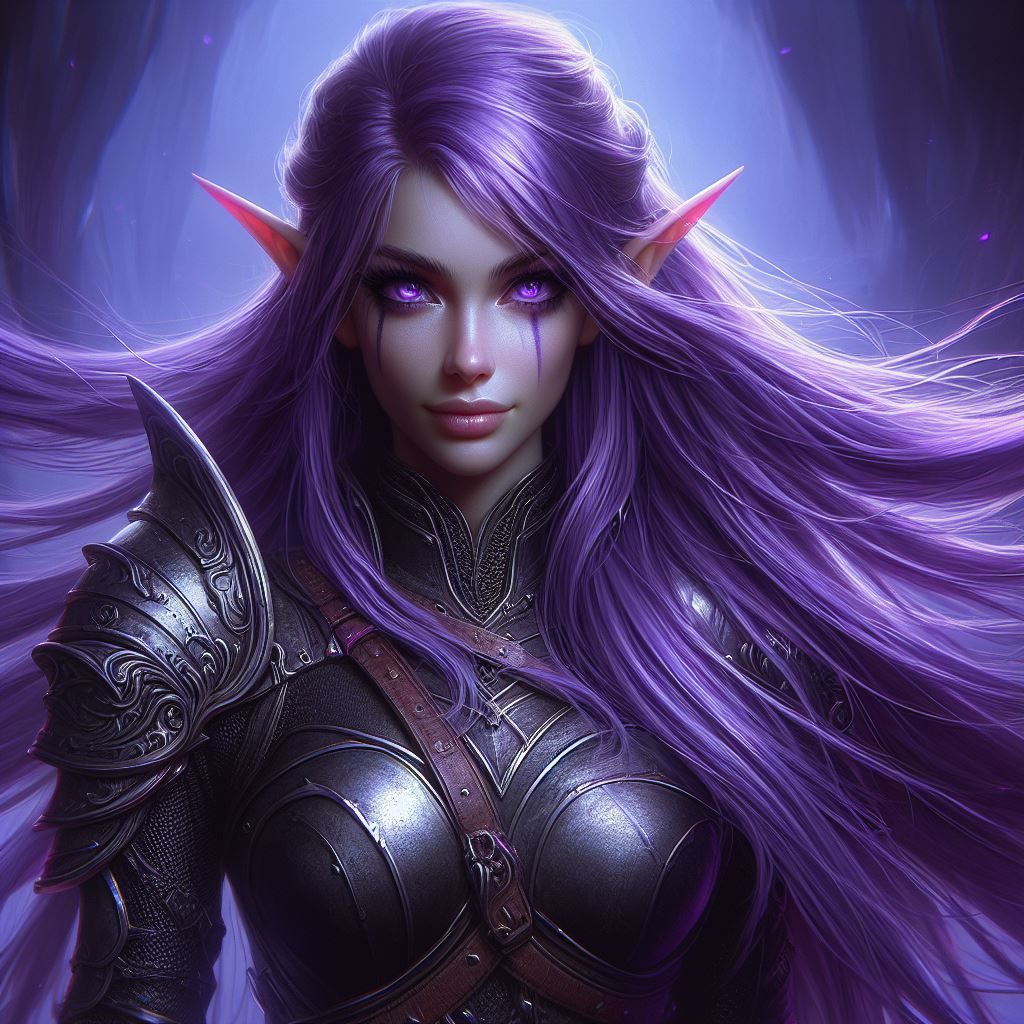 Purple Close Hair Blowing 06