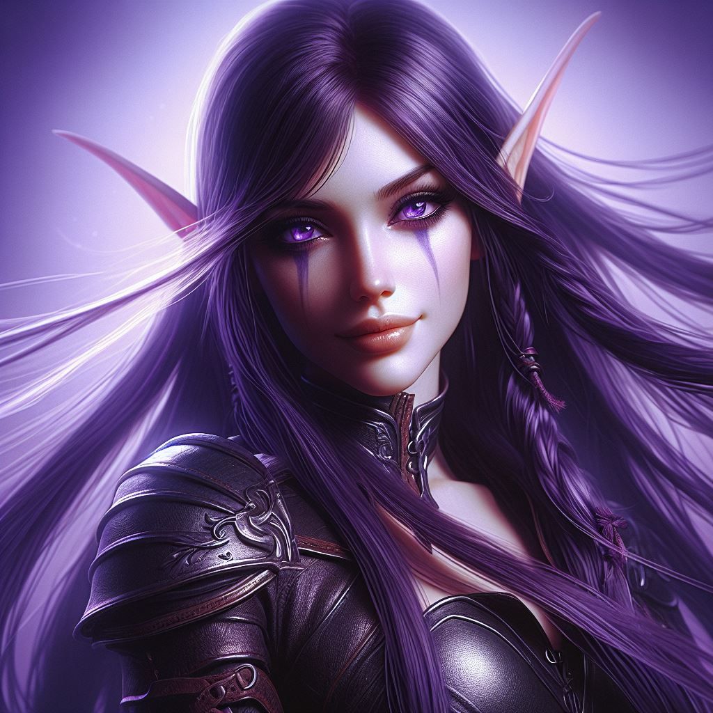 Purple Close Hair Blowing 08