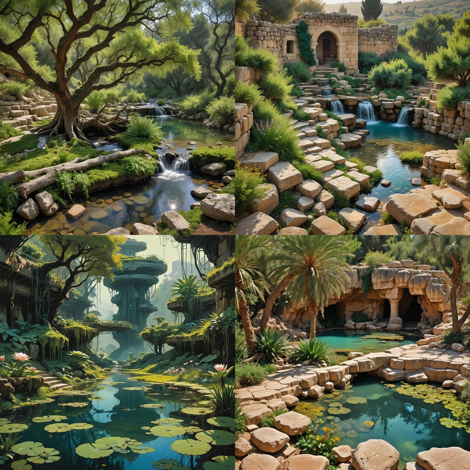 Beautiful Spring in Samaria: Detailed Matte Painting