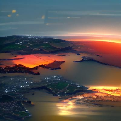 Sunset over the bay