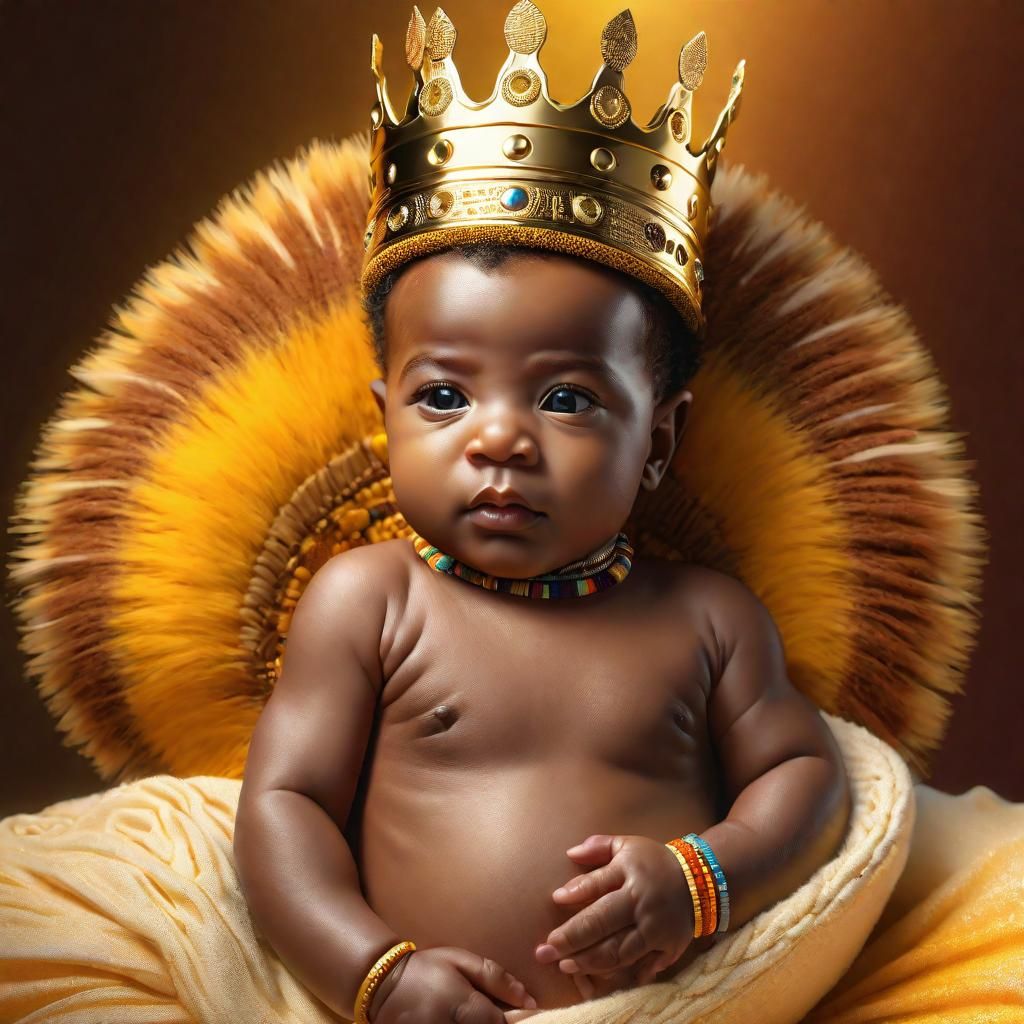 Glory to the newborn African king, hyperdetailed, stock phot...