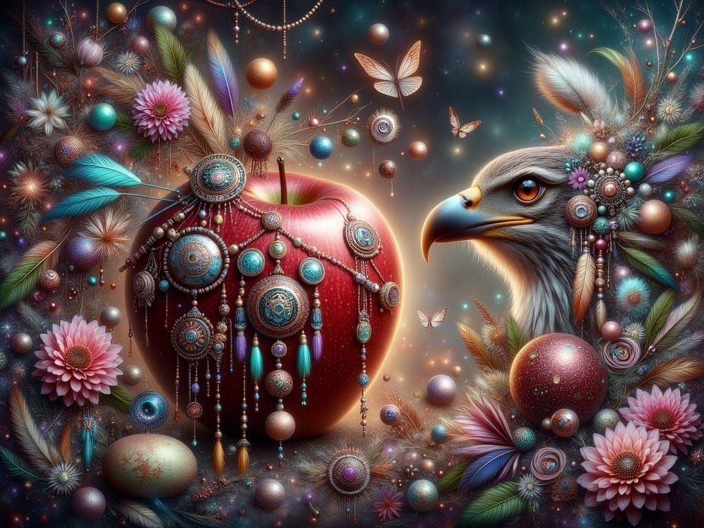  <lora:FiosMysticAura:1.0> an apple