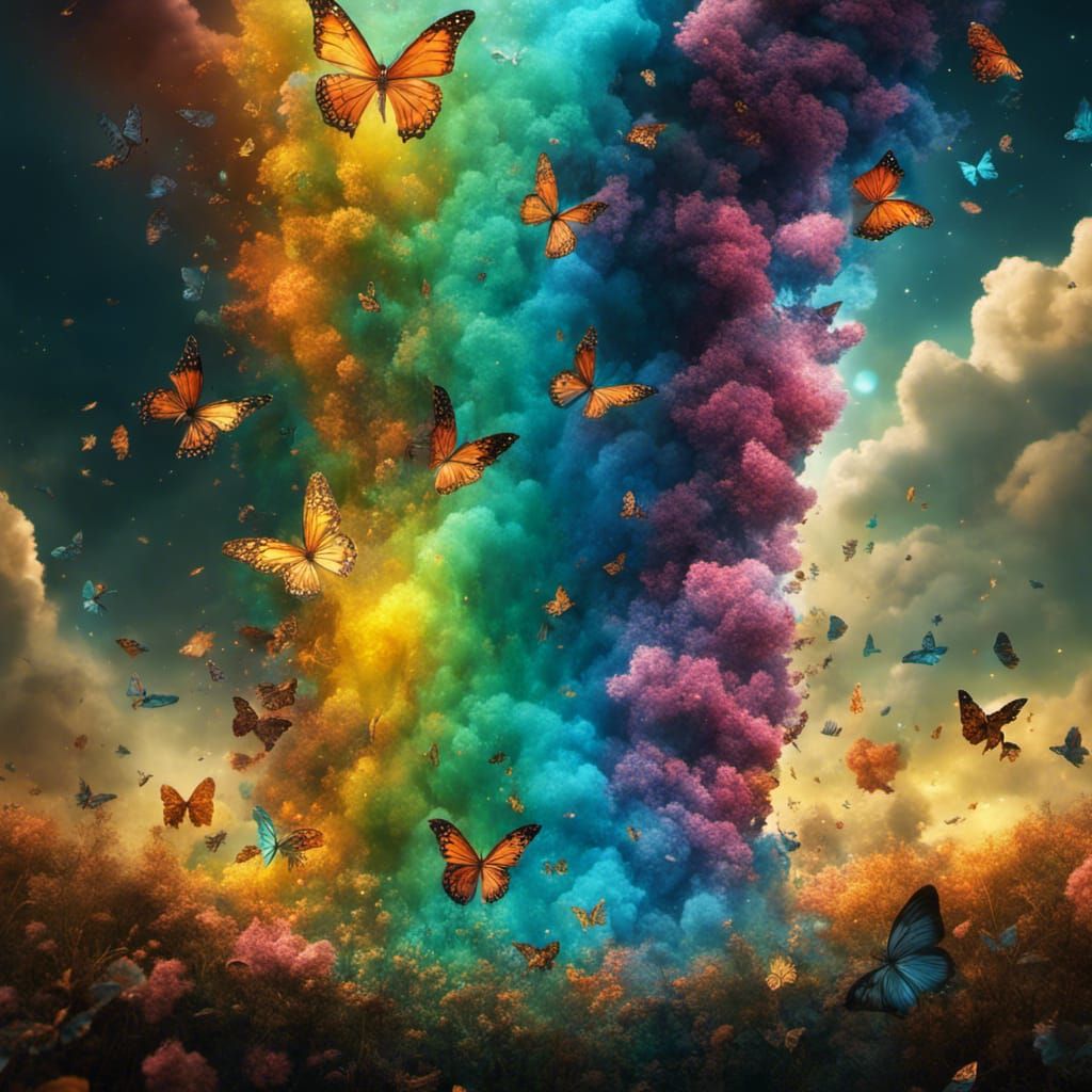 Flowerbomb explosion surrounded with bioluminescent thousand...