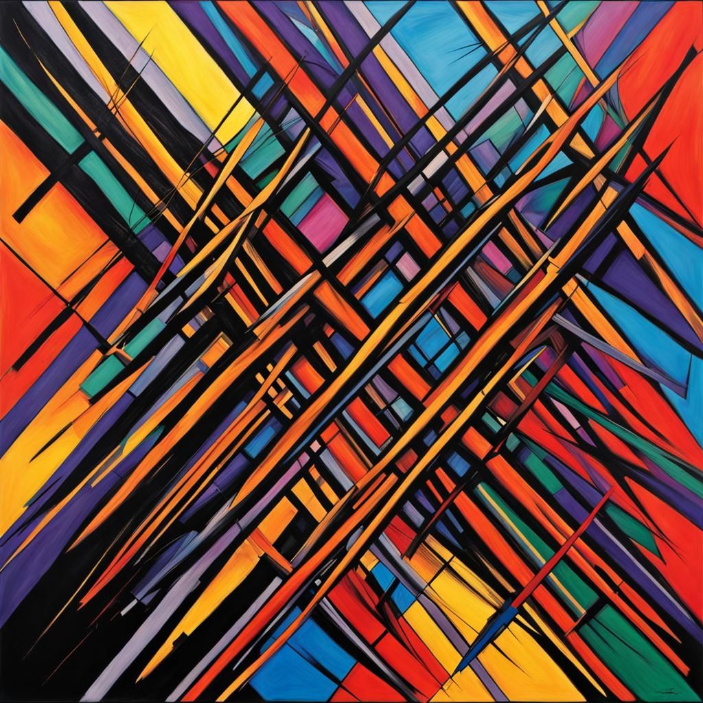 Abstract colorful line art AI Generated Artwork NightCafe Creator