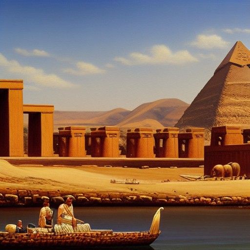 Egyptian civilization near the Nile river