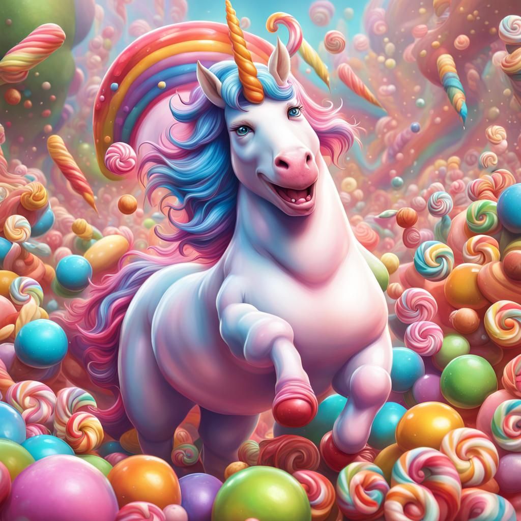 Unicorn Candyland AI Generated Artwork NightCafe Creator