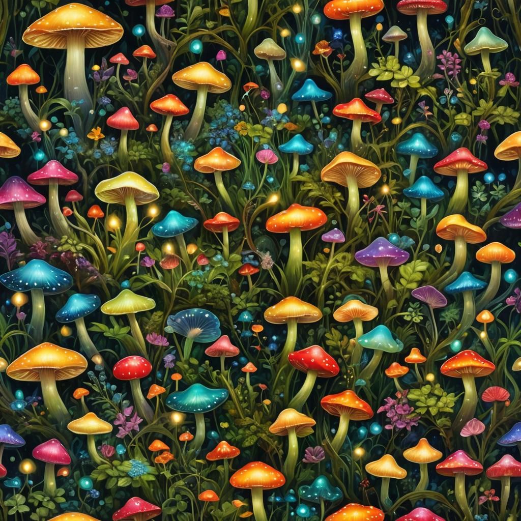 Mushrooms - AI Generated Artwork - NightCafe Creator