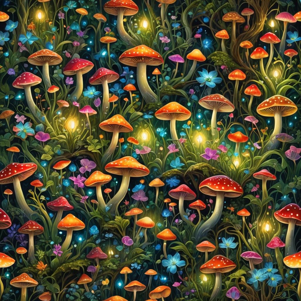 Mushrooms - AI Generated Artwork - NightCafe Creator