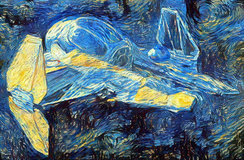 star wars jedi ship starry night